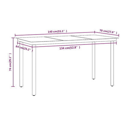 Set da Pranzo da Giardino 7 pz con Cuscini Grigio e Nero - homemem39
