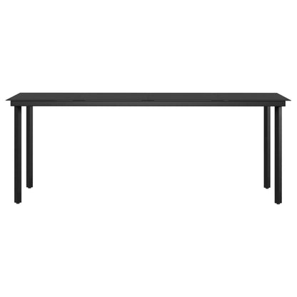 Set da Pranzo da Giardino 7 pz con Cuscini Grigio e Nero - homemem39