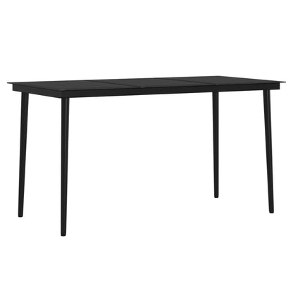 Set da Pranzo da Giardino 7 pz con Cuscini Nero | homemem39