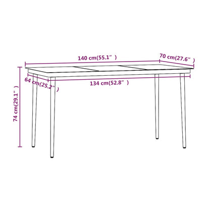 Set da Pranzo da Giardino 7 pz con Cuscini Nero | homemem39