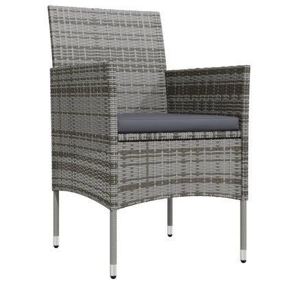 Set da Pranzo da Giardino 3 pz con Cuscini Grigio e Nero | homemem39