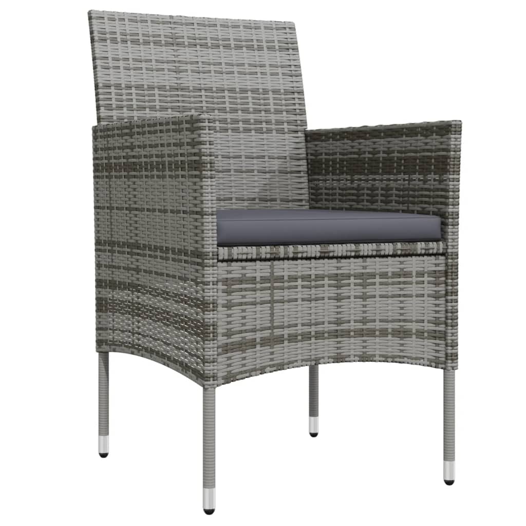 Set da Pranzo per Giardino 9 pz con Cuscini Grigio e Nero | homemem39