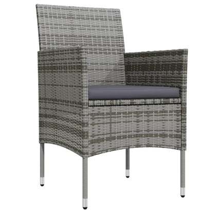 Set da Pranzo per Giardino 9 pz con Cuscini Grigio e Nero | homemem39