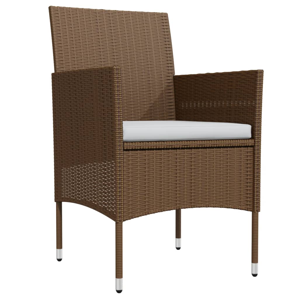 Set da Pranzo da Giardino 7 pz con Cuscini Marrone e Nero - homemem39