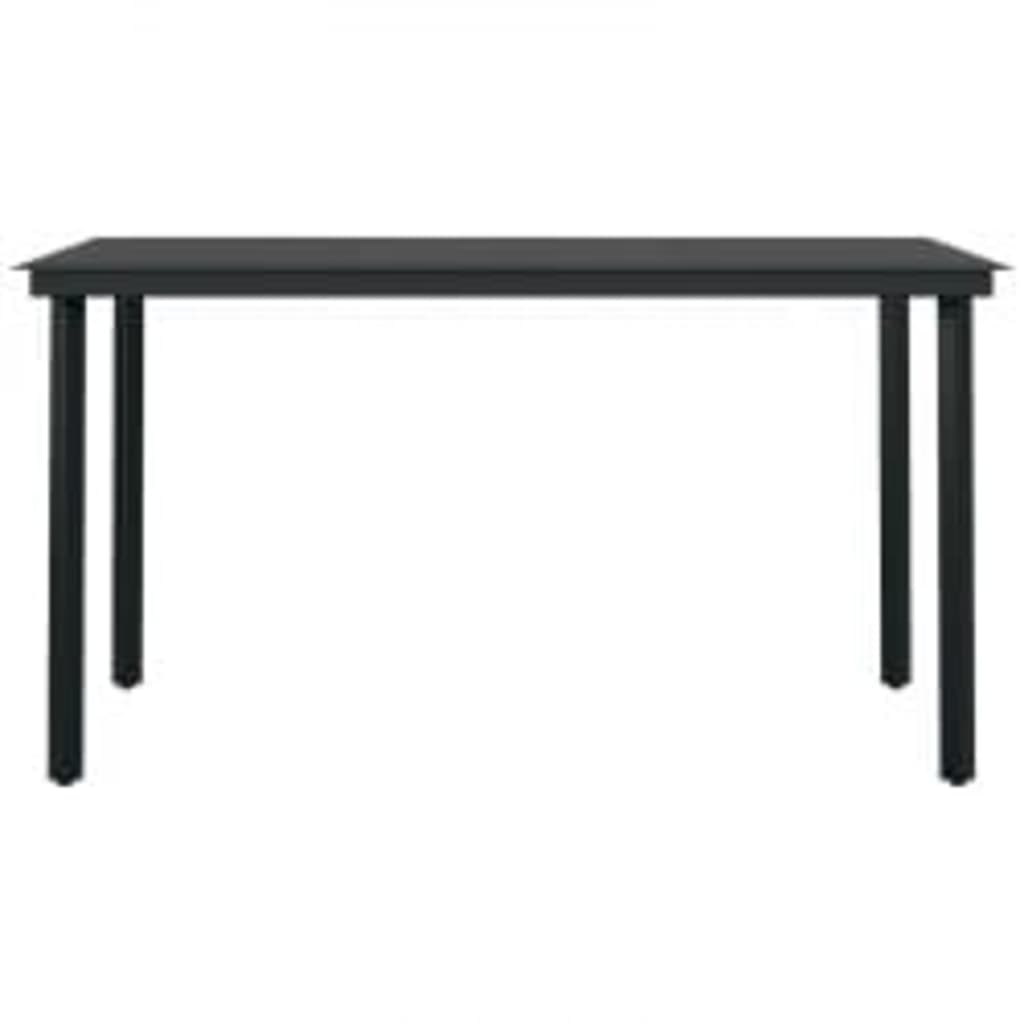 Set da Pranzo da Giardino 5 pz con Cuscini Nero - homemem39