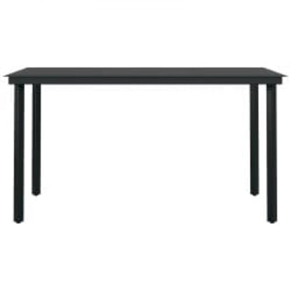 Set da Pranzo da Giardino 5 pz con Cuscini Nero - homemem39