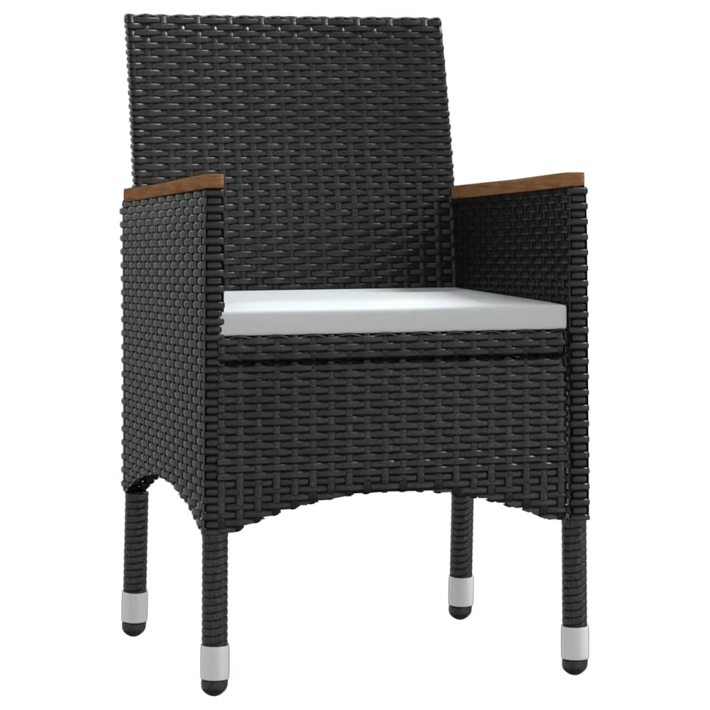 Set da Pranzo da Giardino 5 pz con Cuscini Nero - homemem39