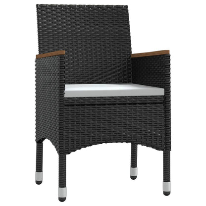 Set da Pranzo da Giardino 5 pz con Cuscini Nero - homemem39