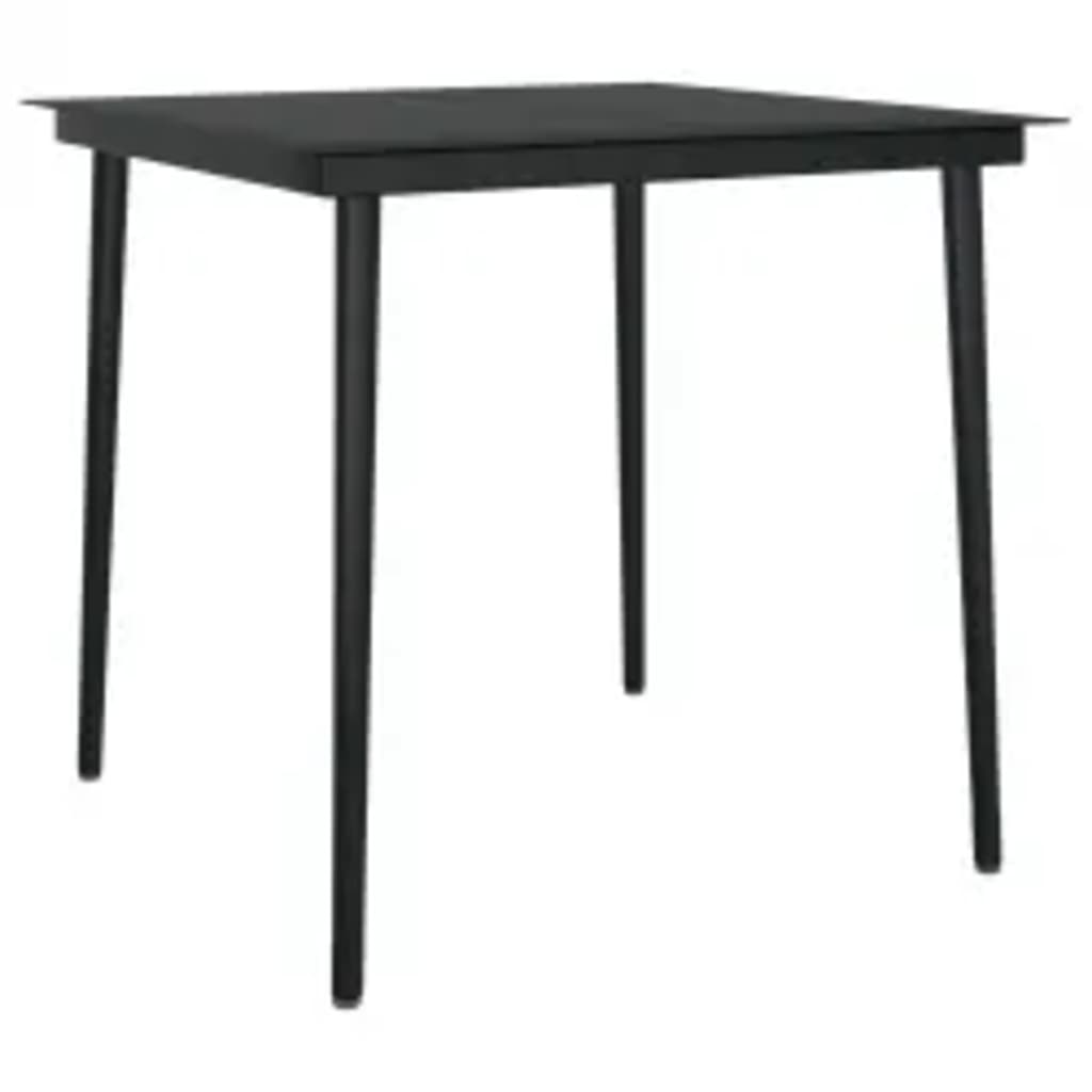 Set da Pranzo da Giardino 5 pz con Cuscini Nero - homemem39