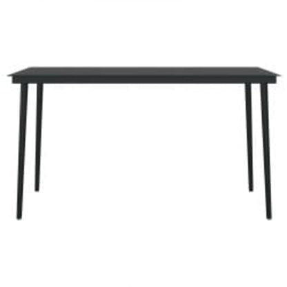 Set da Pranzo da Giardino 5 pz con Cuscini Nero - homemem39