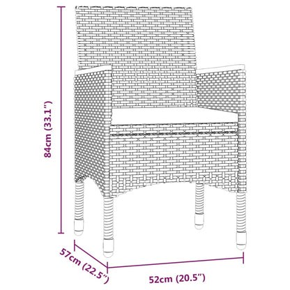 Set da Pranzo da Giardino 9 pz con Cuscini Nero | homemem39