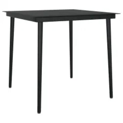 Set da Pranzo da Giardino 3 pz con Cuscini Grigio e Nero | homemem39