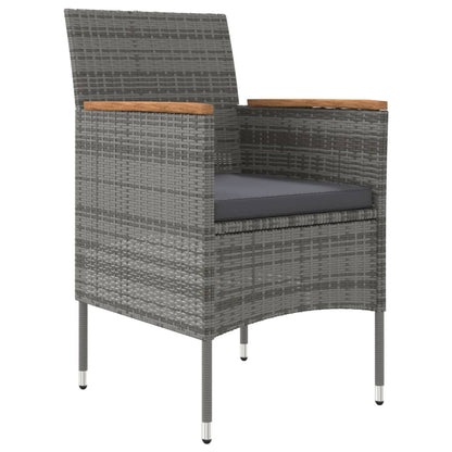 Set da Pranzo da Giardino 5 pz con Cuscini Grigio e Nero - homemem39