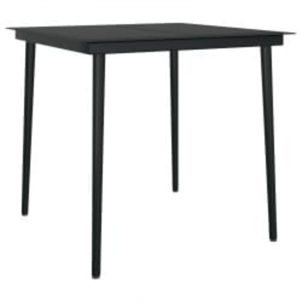 Set da Pranzo da Giardino 5 pz con Cuscini Grigio e Nero - homemem39