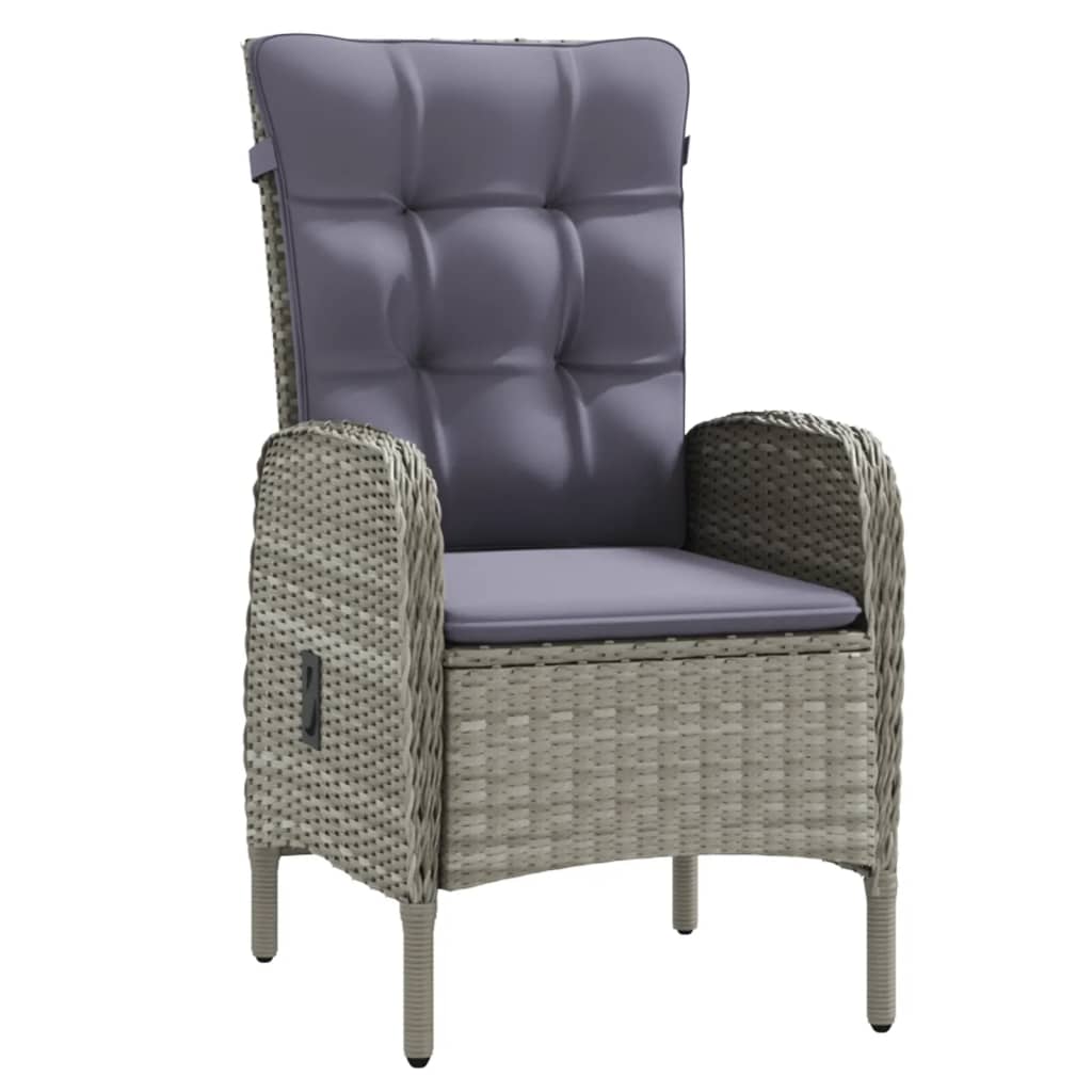 Set da Pranzo da Giardino 3 pz con Cuscini Grigio e Nero | homemem39