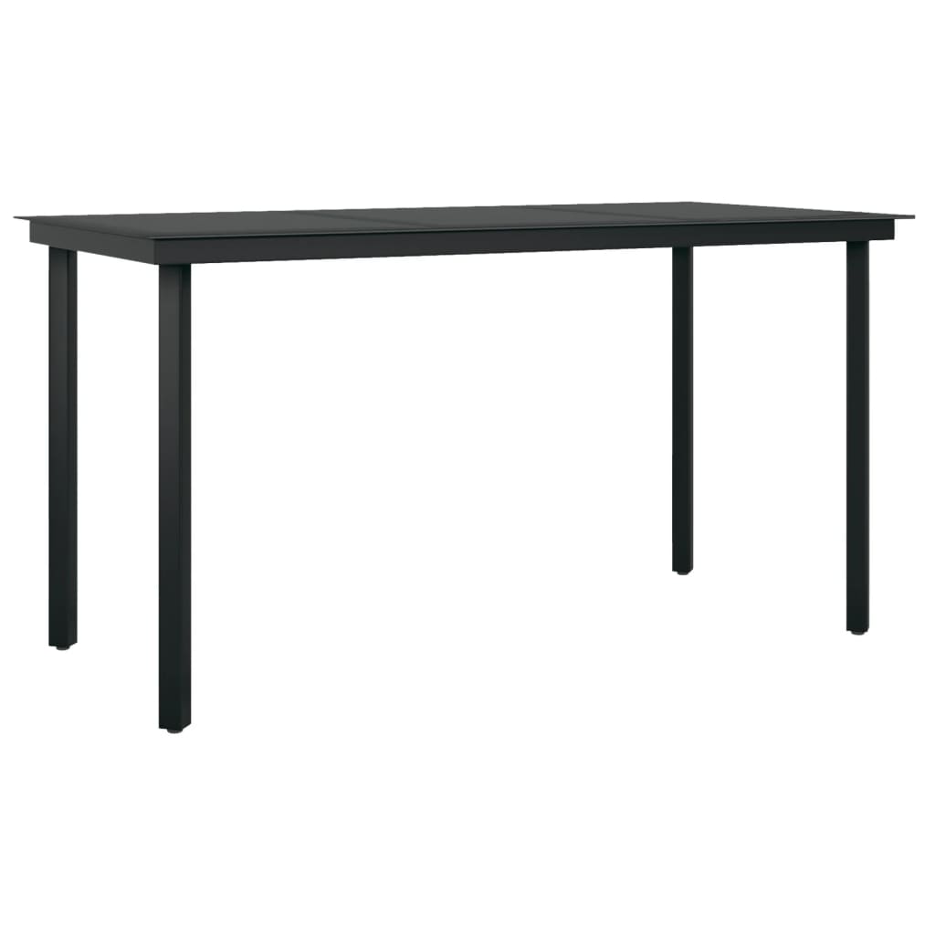 Set da Pranzo da Giardino 7 pz con Cuscini Grigio e Nero | homemem39