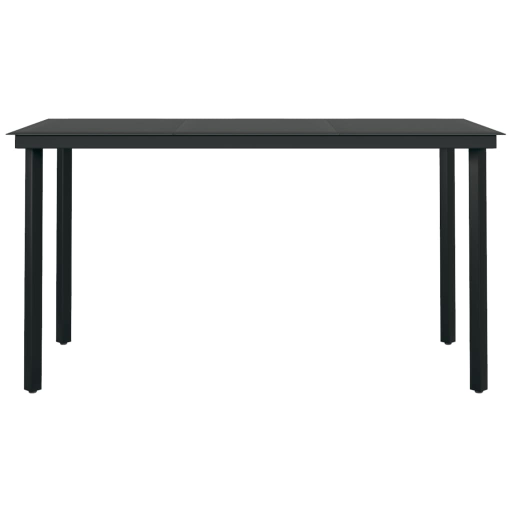 Set da Pranzo da Giardino 7 pz con Cuscini Grigio e Nero | homemem39