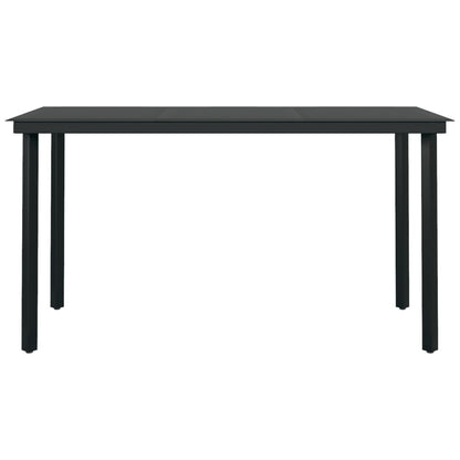 Set da Pranzo da Giardino 7 pz con Cuscini Grigio e Nero | homemem39