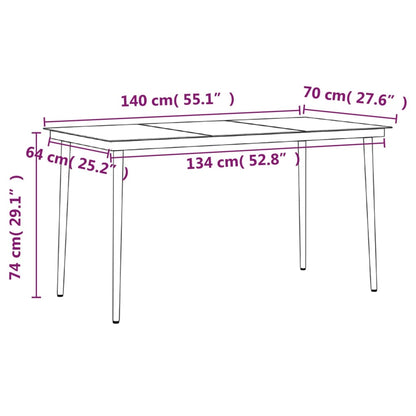 Set da Pranzo da Giardino 5 pz con Cuscini Nero | homemem39