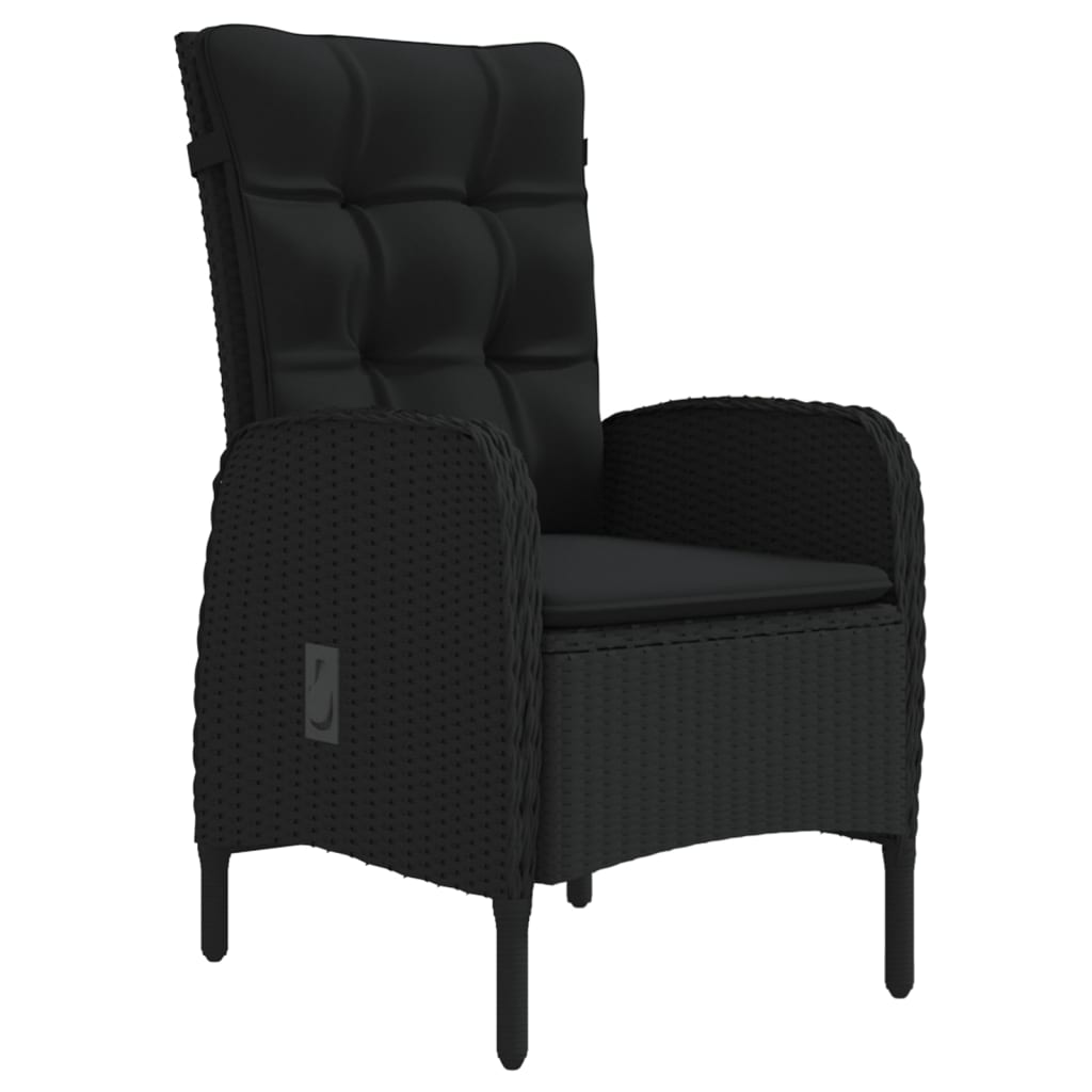 Set da Pranzo da Giardino 9 pz con Cuscini Nero | homemem39