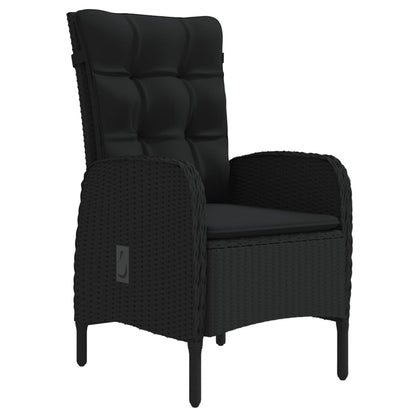 Set da Pranzo da Giardino 9 pz con Cuscini Nero | homemem39