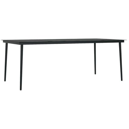 Set da Pranzo da Giardino 7 pz con Cuscini Grigio e Nero - homemem39