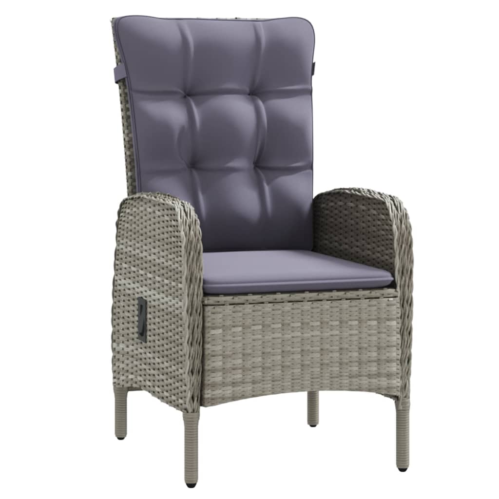 Set da Pranzo da Giardino 9 pz con Cuscini Nero e Grigio - homemem39