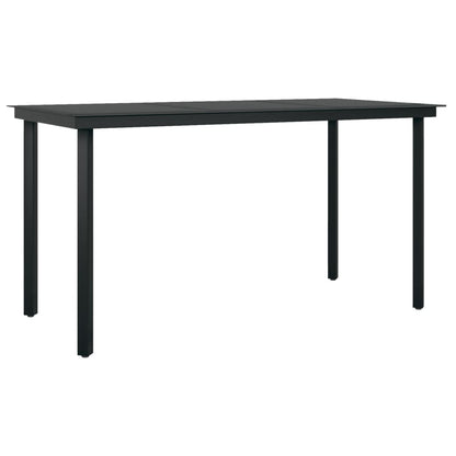 Set da Pranzo per Giardino 7 pz con Cuscini Grigio e Nero - homemem39