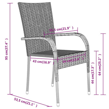 Set da Pranzo per Giardino 7 pz con Cuscini Neri | homemem39