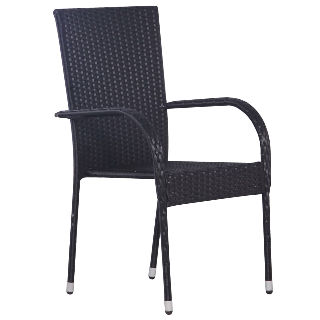Set da Pranzo per Giardino 9 pz con Cuscini Neri | homemem39