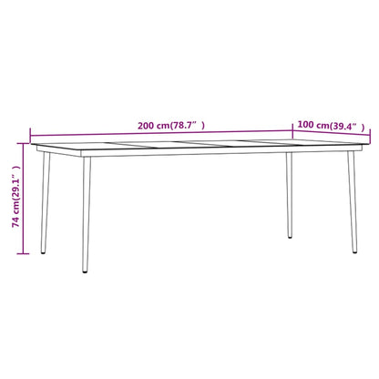 Set da Pranzo per Giardino 9 pz con Cuscini Neri | homemem39