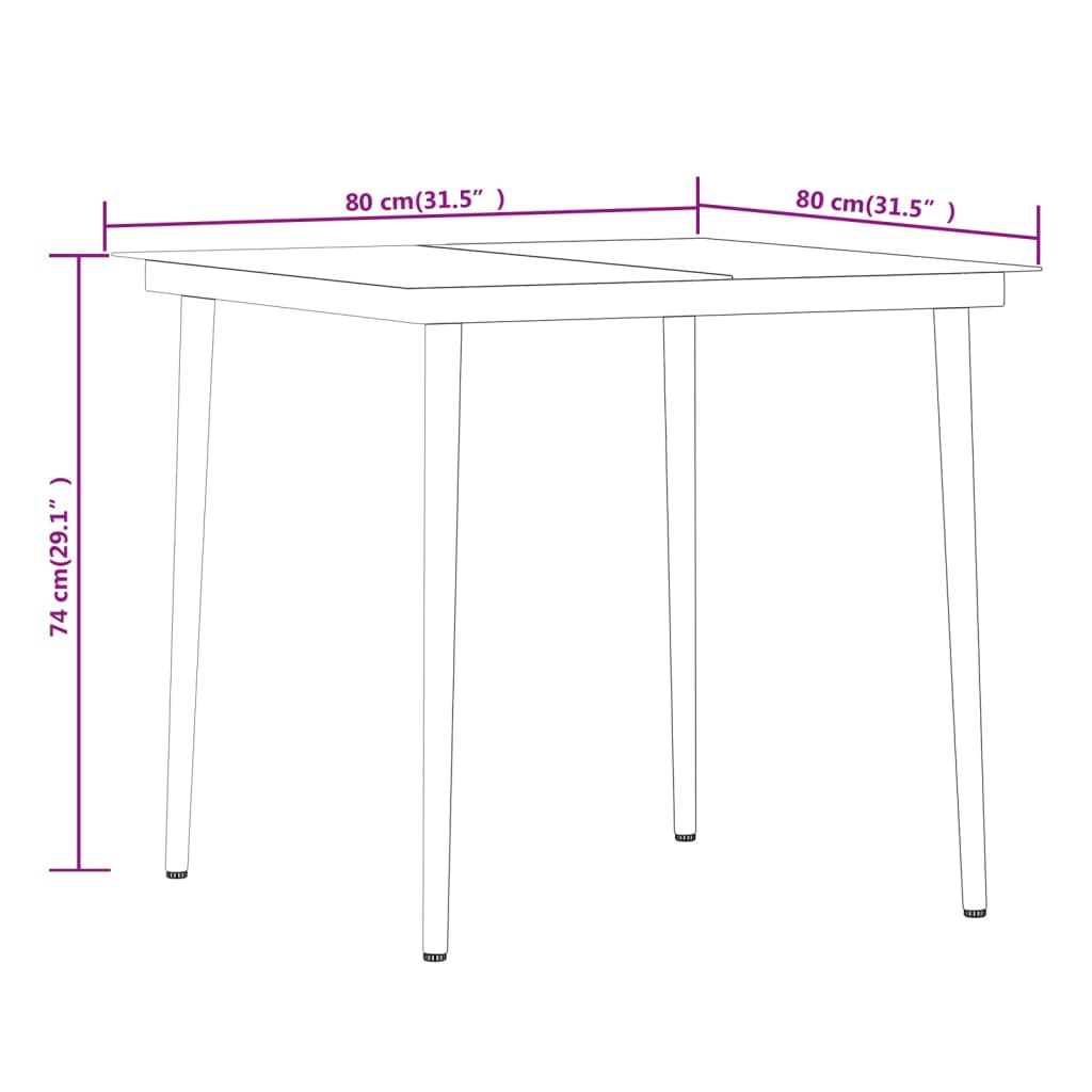 Set da Pranzo da Giardino 5 pz Marrone e Nero