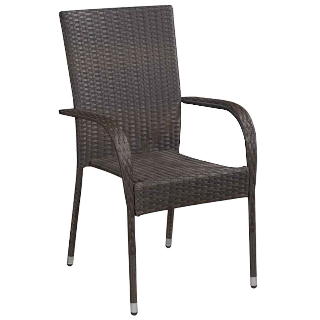 Set da Pranzo per Giardino 9 pz con Cuscini Marrone e Nero | homemem39