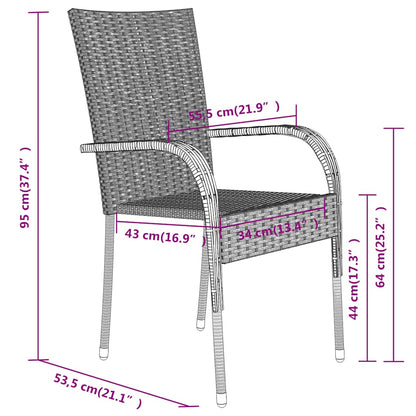 Set da Pranzo per Giardino 9 pz con Cuscini Marrone e Nero | homemem39