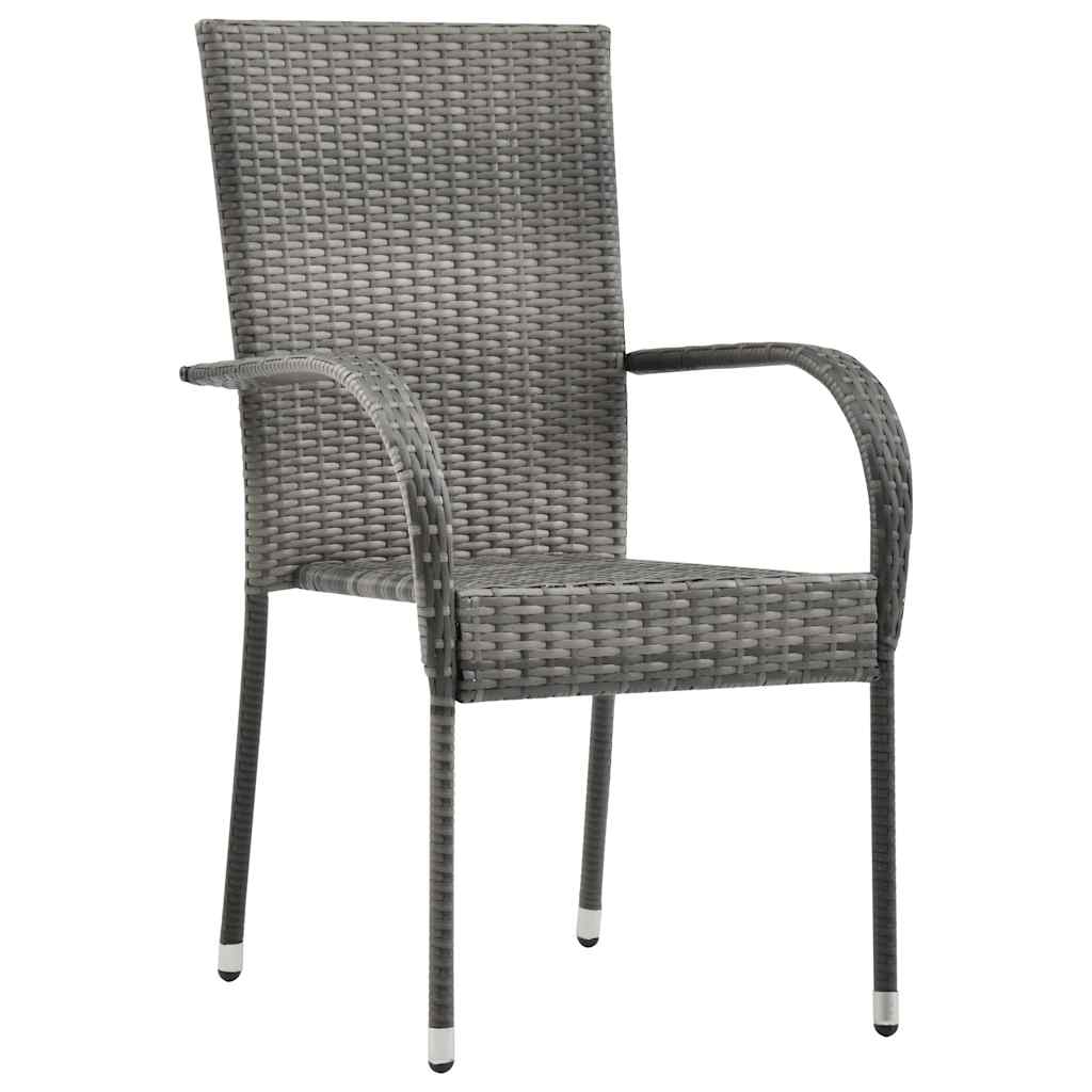 Set da Pranzo per Giardino 9 pz con Cuscini Grigio e Nero | homemem39