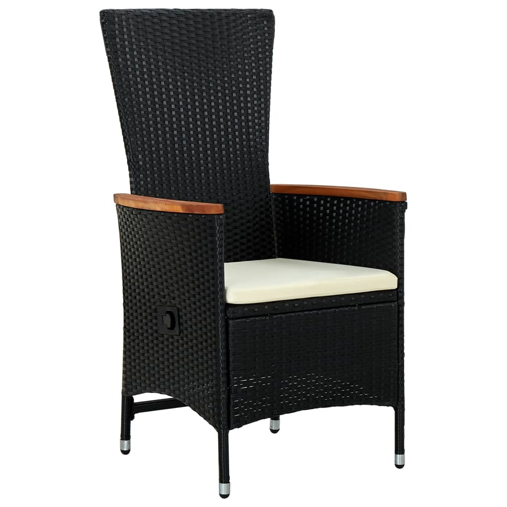 Set da Pranzo da Giardino 5 pz con Cuscini Nero | homemem39