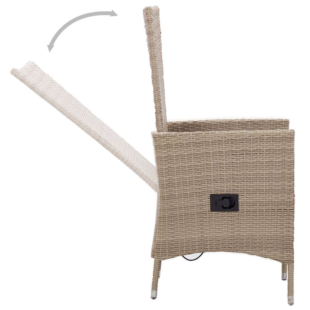 Set da Pranzo da Giardino 9 pz con Cuscini Beige - homemem39