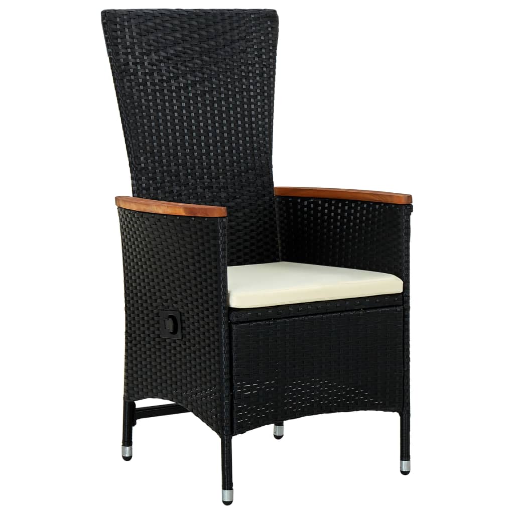 Set da Pranzo da Giardino 9 pz con Cuscini Nero | homemem39