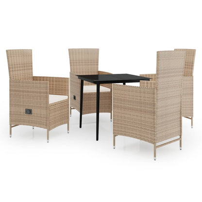 Set da Pranzo da Giardino 5 pz con Cuscini Beige - homemem39