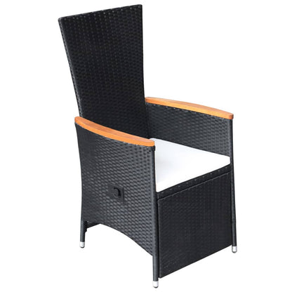 Set da Pranzo da Giardino 7 pz con Cuscini Nero | homemem39