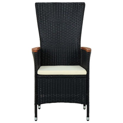 Set da Pranzo da Giardino 9 pz con Cuscini Nero | homemem39