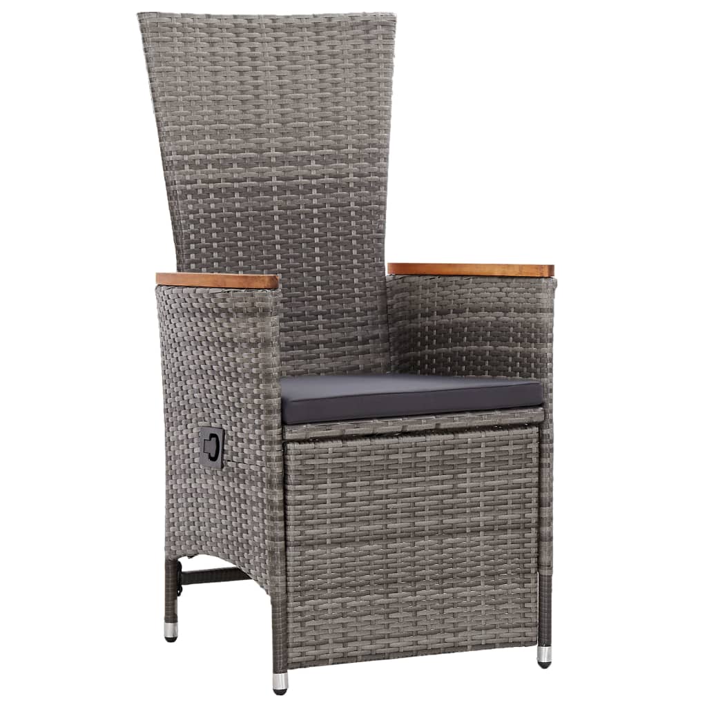 Set da Pranzo da Giardino 9 pz con Cuscini Grigio | homemem39