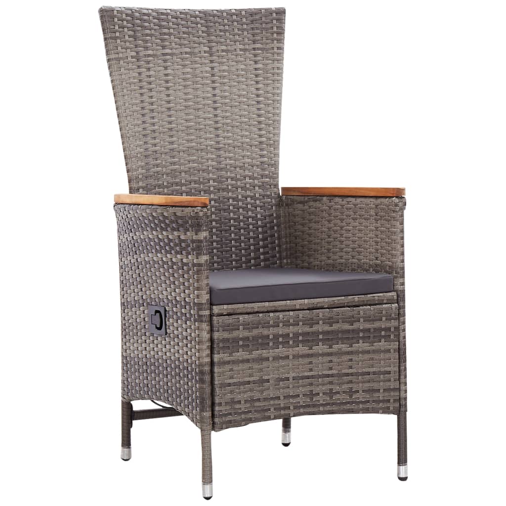 Set da Pranzo da Giardino 9 pz con Cuscini Grigio | homemem39