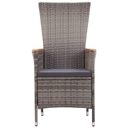 Set da Pranzo da Giardino 9 pz con Cuscini Grigio | homemem39
