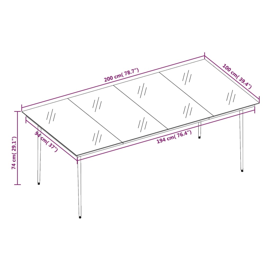 Set da Pranzo da Giardino 9 pz con Cuscini Beige | homemem39