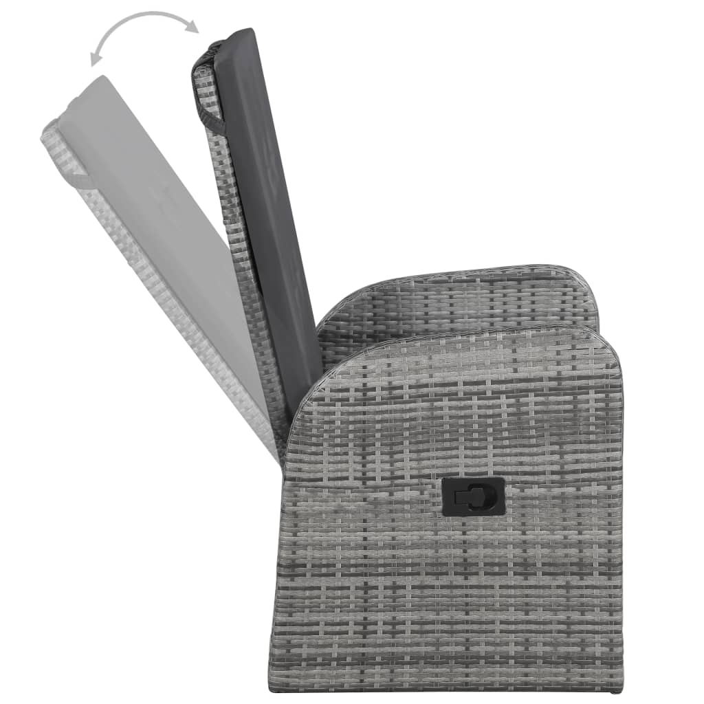 Set da Pranzo da Giardino 9 pz con Cuscini Grigio | homemem39
