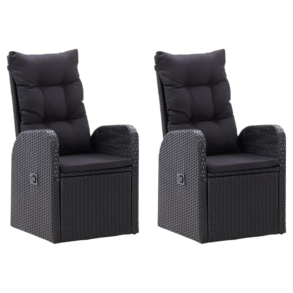 Set da Pranzo da Giardino 5 pz con Cuscini Nero | homemem39