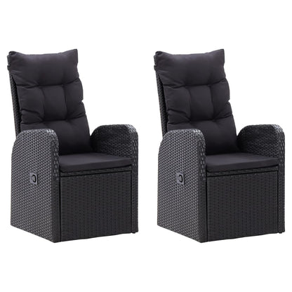 Set da Pranzo da Giardino 5 pz con Cuscini Nero | homemem39