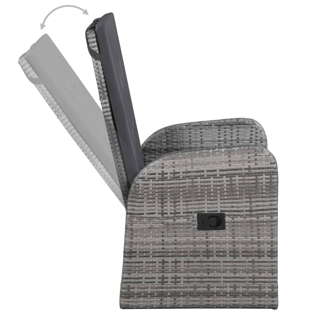 Set da Pranzo da Giardino 7 pz con Cuscini Grigio | homemem39
