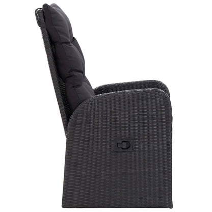 Set da Pranzo da Giardino 3 pz con Cuscini Nero | homemem39